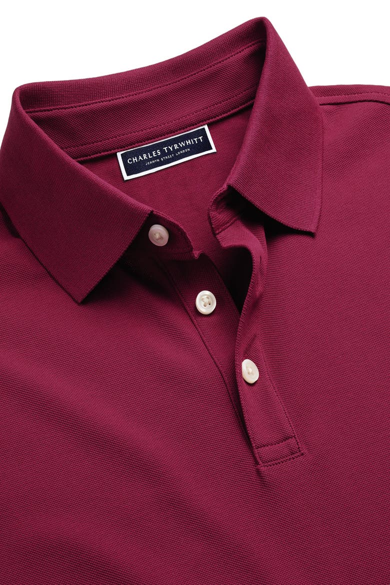 Solid Short Sleeve Cotton Tyrwhitt Pique Polo, Alternate, color, Bright Pink