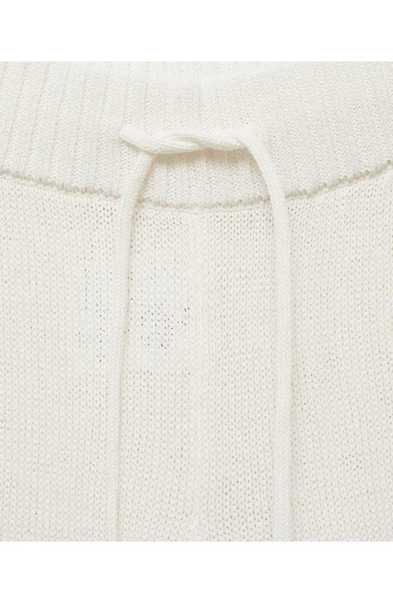 MANGO Knit Drawstring Pants, Alternate, color, White