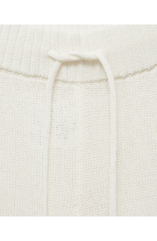 Mango Knit Drawstring Pants In White