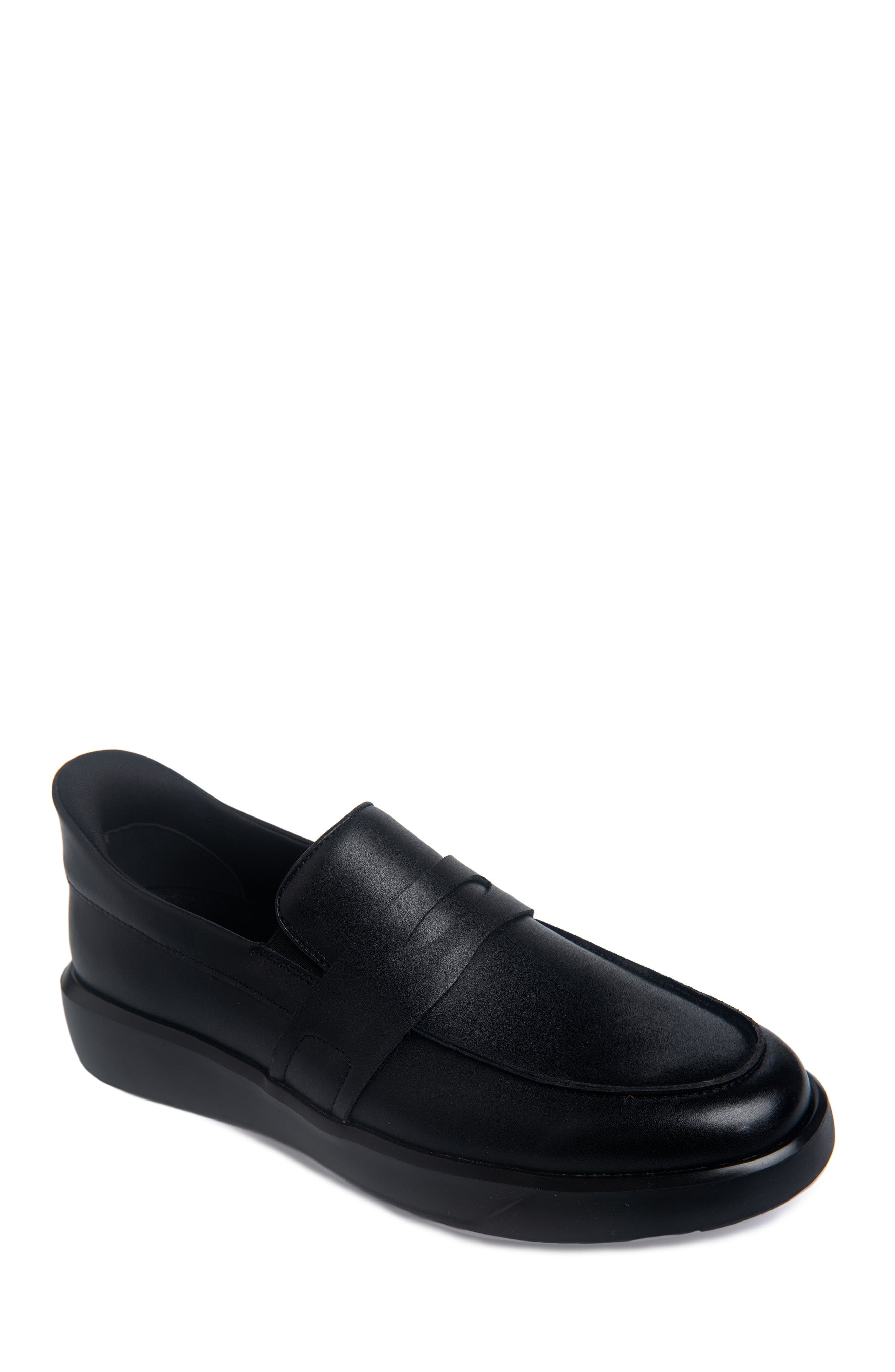 Clark St Hands Free Technology Leather Slip On Sneaker, Main, color, Black Napa Leather/Black
