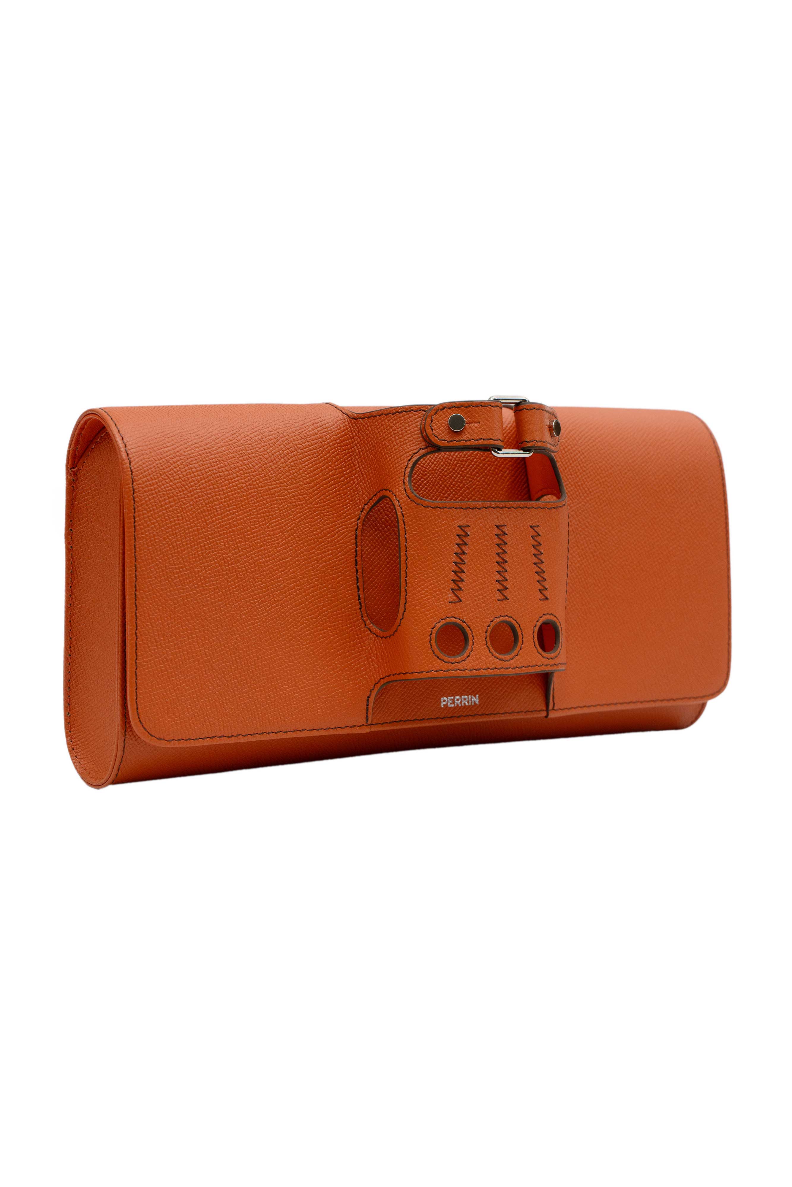 PERRIN PARIS Le Cabriolet Clutch Flame, Alternate, color, Flamme / Espresso