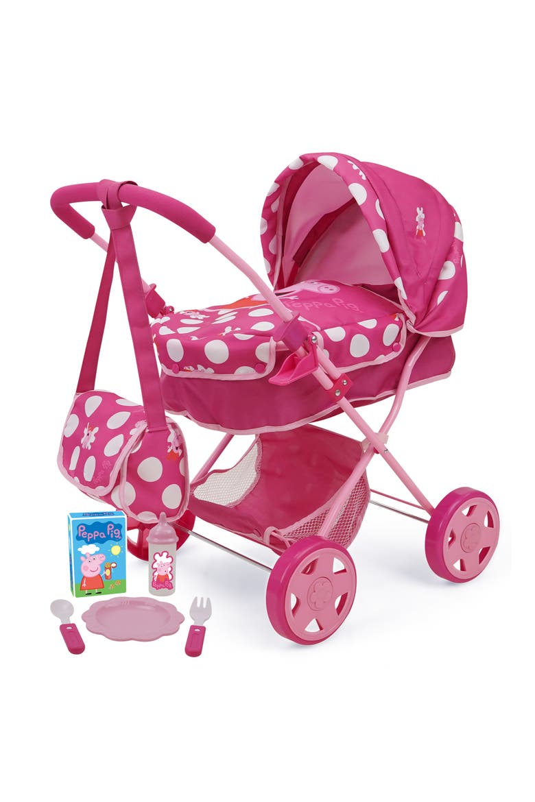 Baby Classic Doll Pram Set Fits Dolls Up To 18", Main, color, Pink
