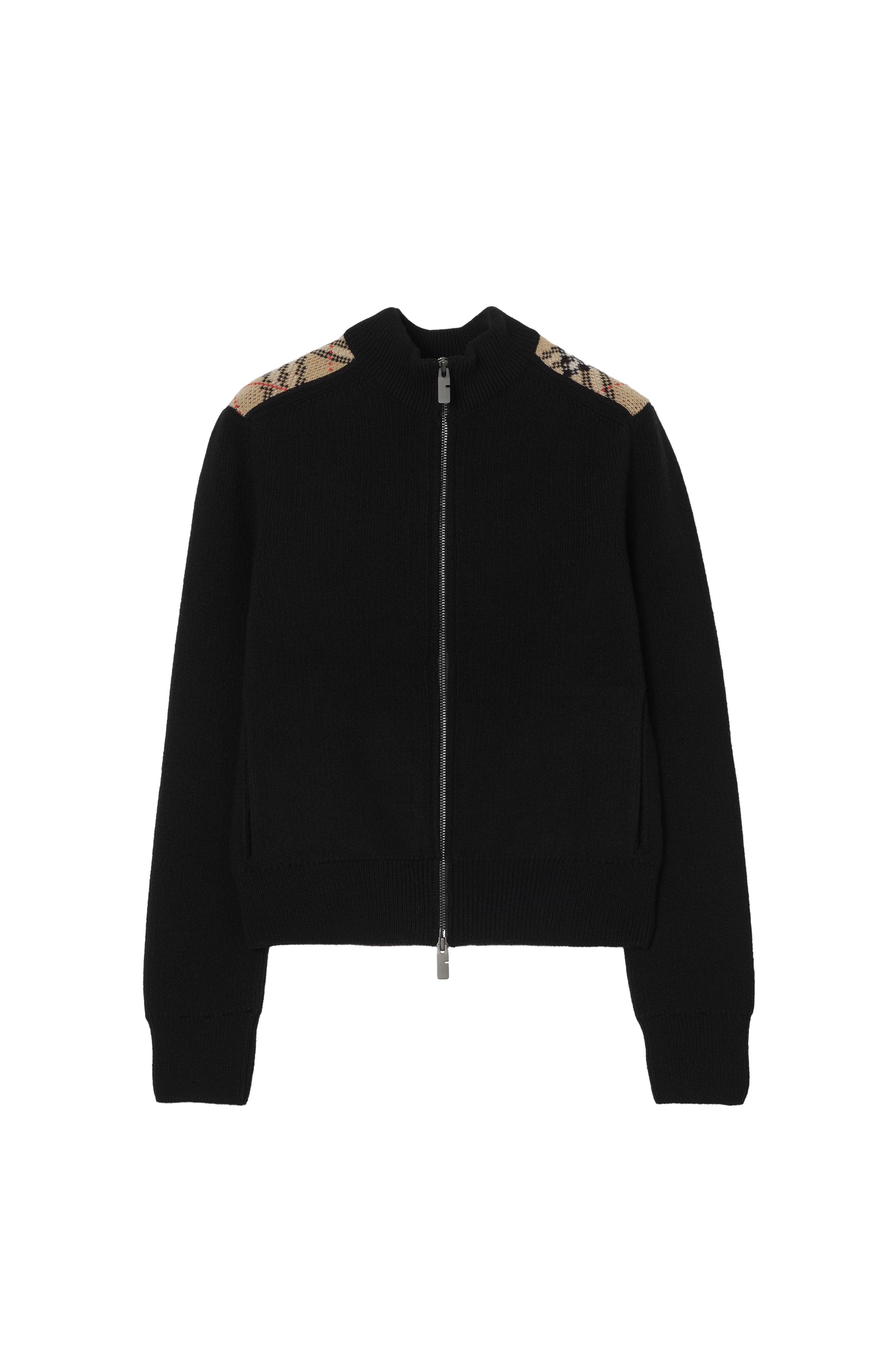 Check Patch Wool Cashmere Cardigan - image 2