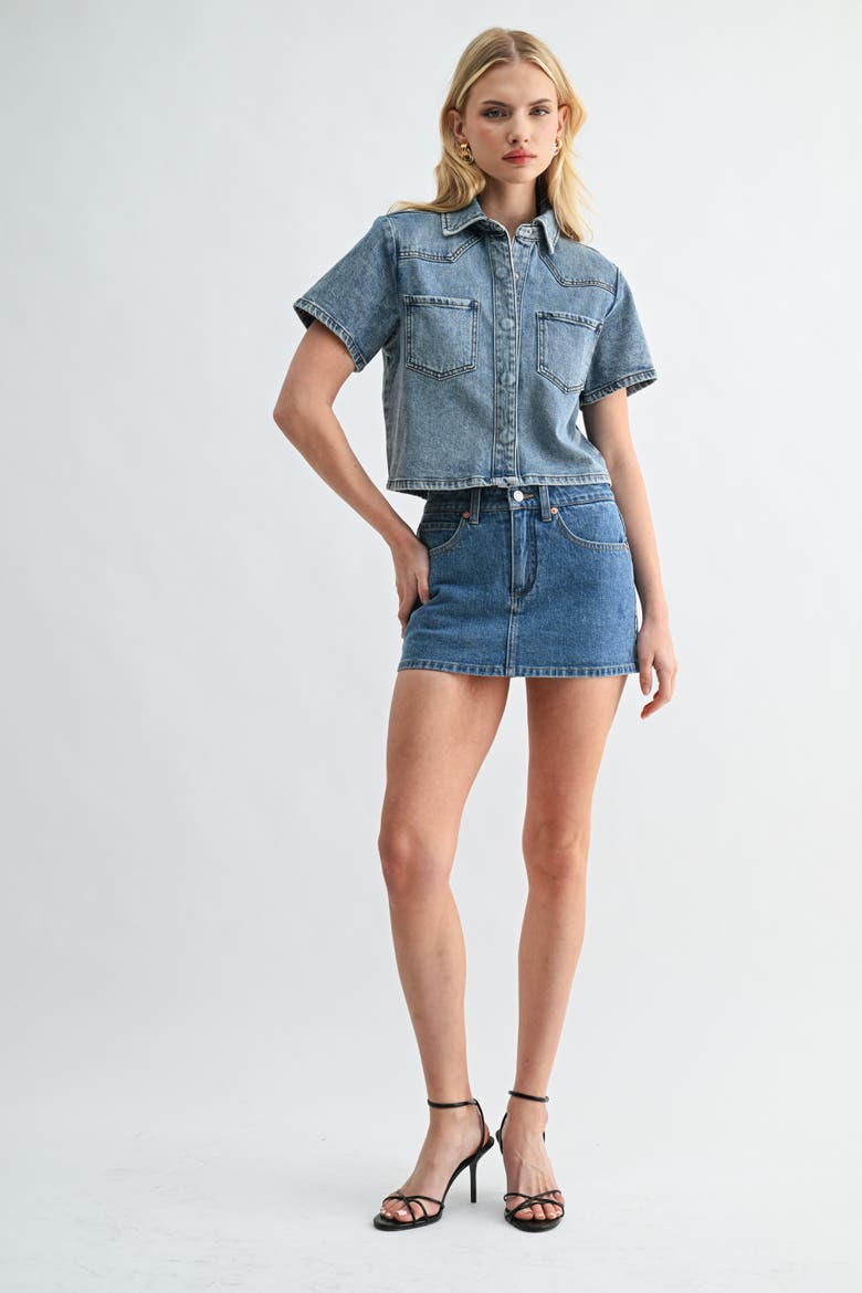 The Muse Mini-Shirt Medium Wash, Alternate, color, Medium Wash