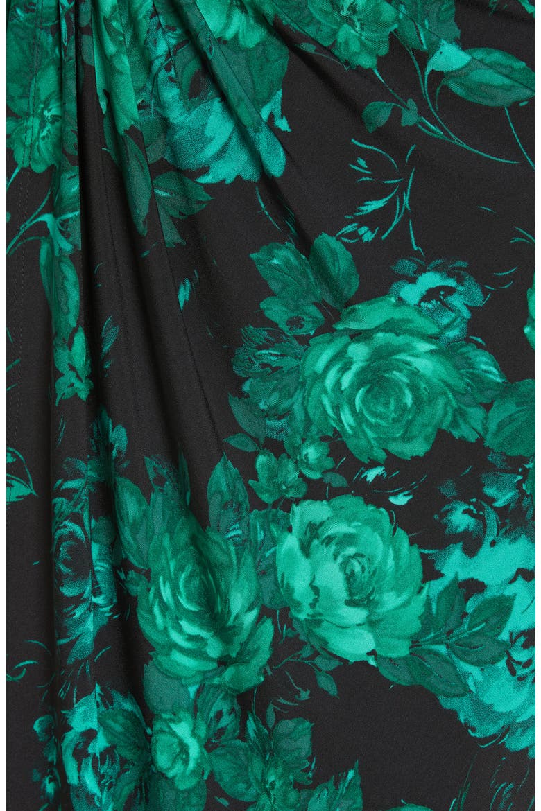 Floral Chiffon Bell Sleeve Dress, Alternate, color, EMERALD
