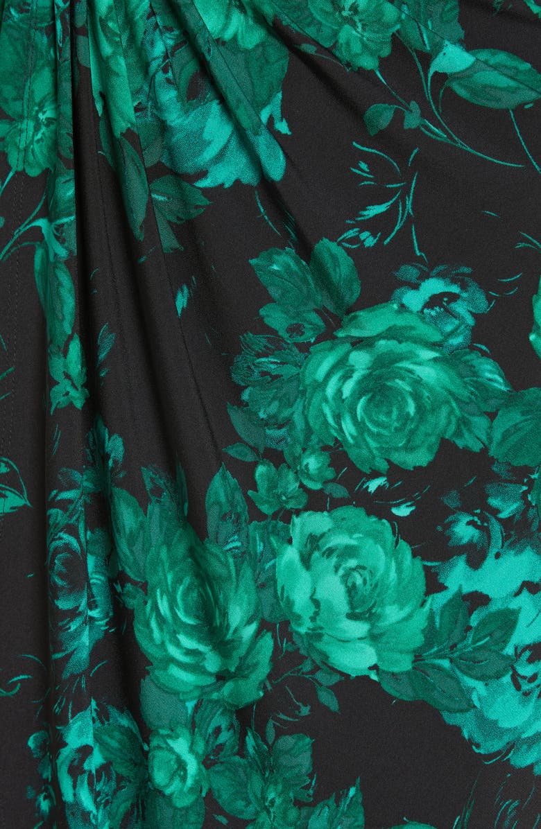 Connected Apparel Floral Chiffon Bell Sleeve Dress, Alternate, color,