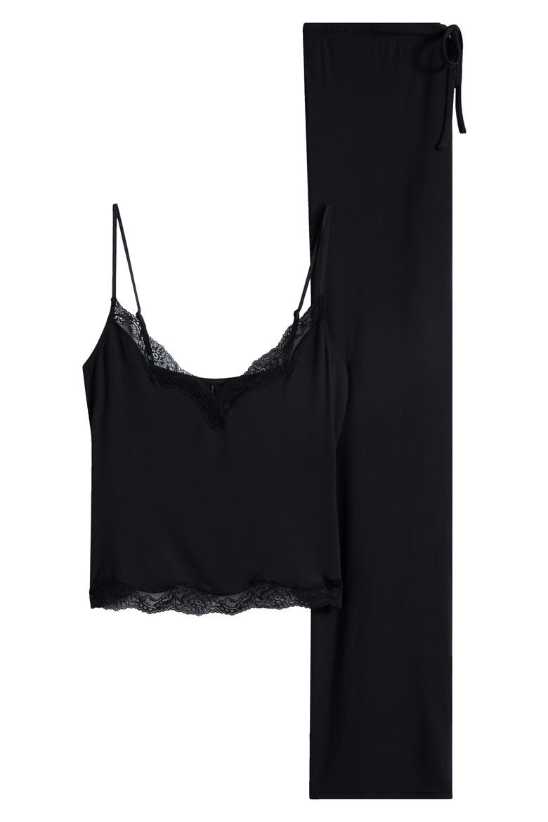 Lace Trim Pajamas, Main, color, ONYX