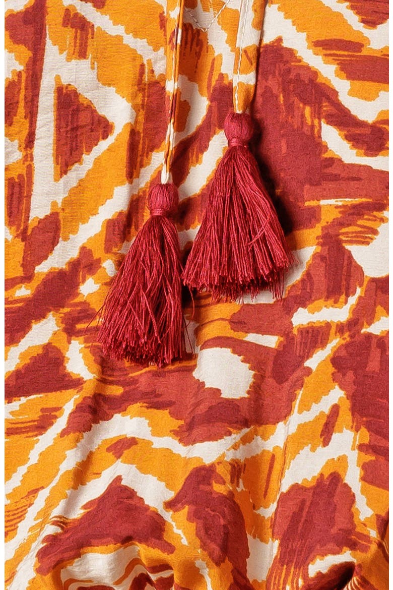 Printed Tiered Dress, Alternate, color, IVORY RUST