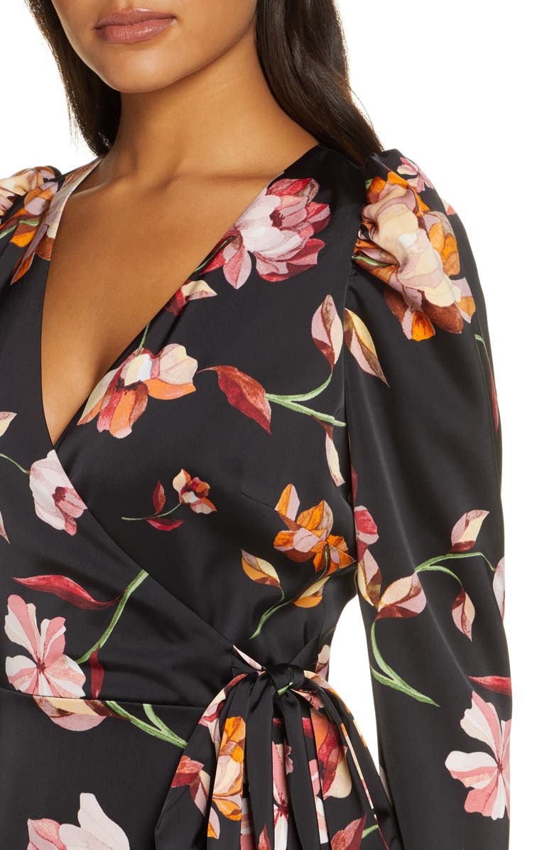 Maggy London Long Sleeve Faux Wrap Dress, Alternate, color, 