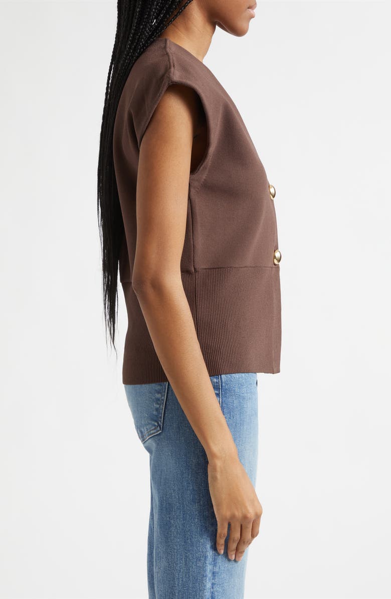 Veronica Beard Isador Sweater Vest, Alternate, color, Dark Mocha