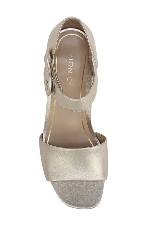 Vionic Chardonnay Block Heel Sandal In Gold
