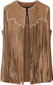 AllSaints Carter Fringe Vest