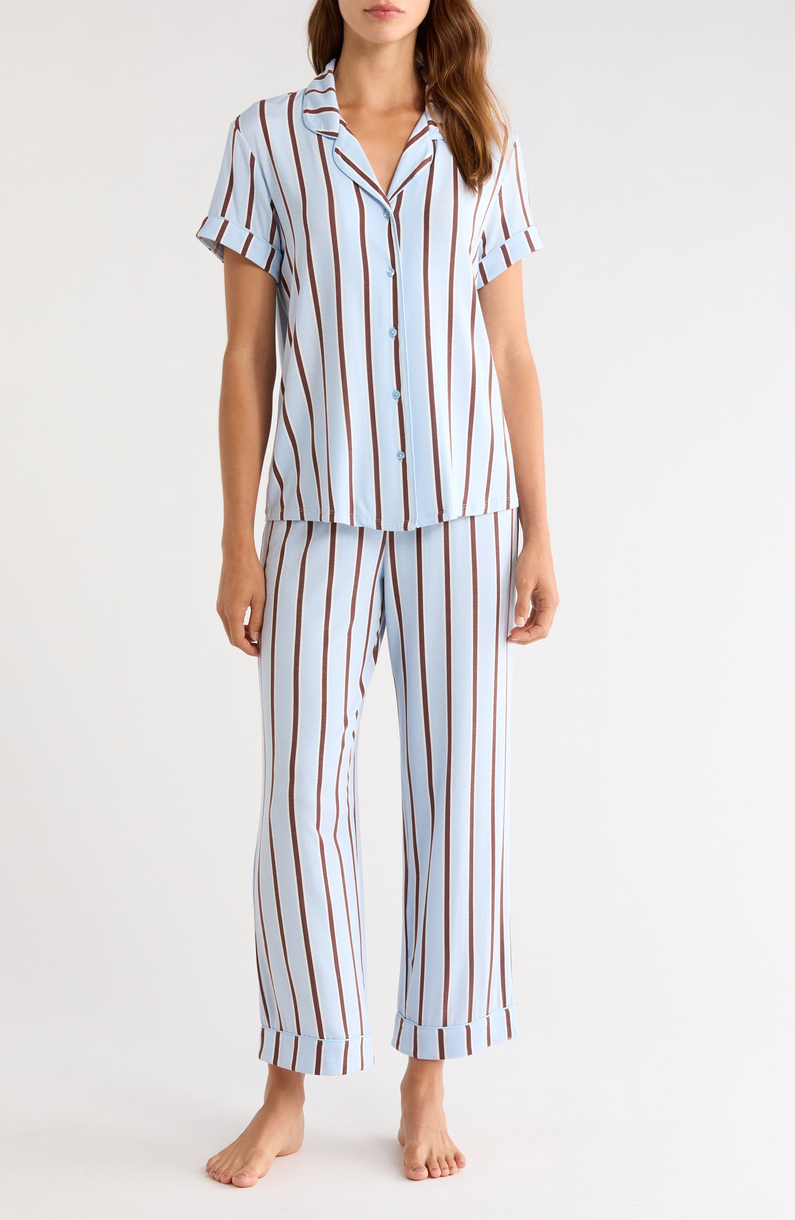 BLUE- BROWN SHADOW STRIPE