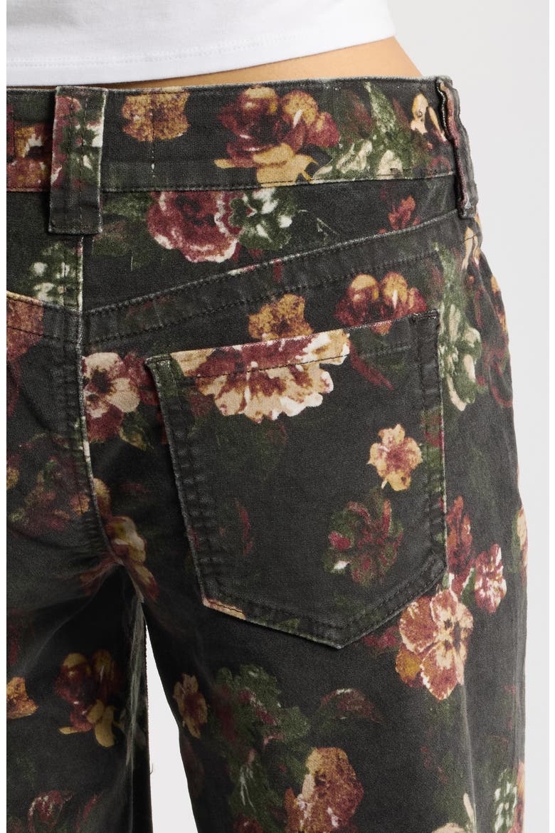 Floral Printed Low Rise Wide Leg Corduroy Pants, Alternate, color, VINTAGE BROWN