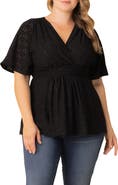 Kiyonna Sunny Day Eyelet Wrap Top