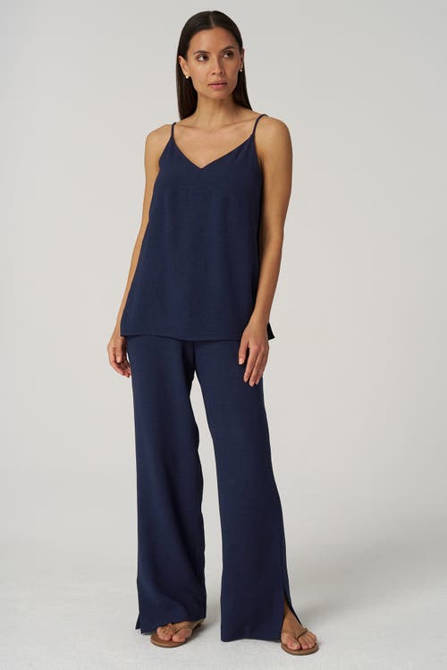 Franne Golde Textured Crepe Flowy Long Cami