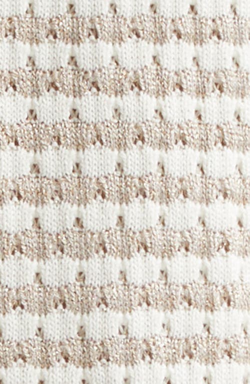 Ramy Brook Bea Metallic Stripe Cotton Blend Cardigan In Sandstone Ivy Textured Stripe
