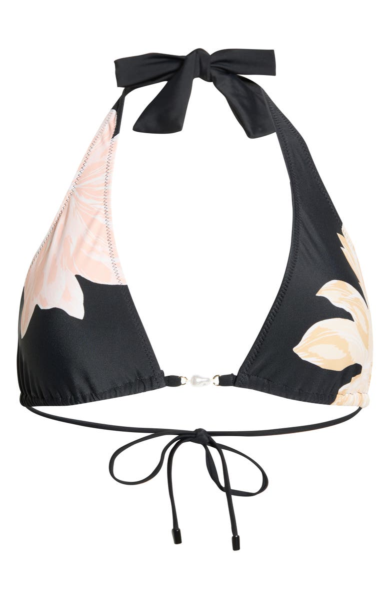 Sanctuary Halter Triangle Bikini Top, Alternate, color, Black