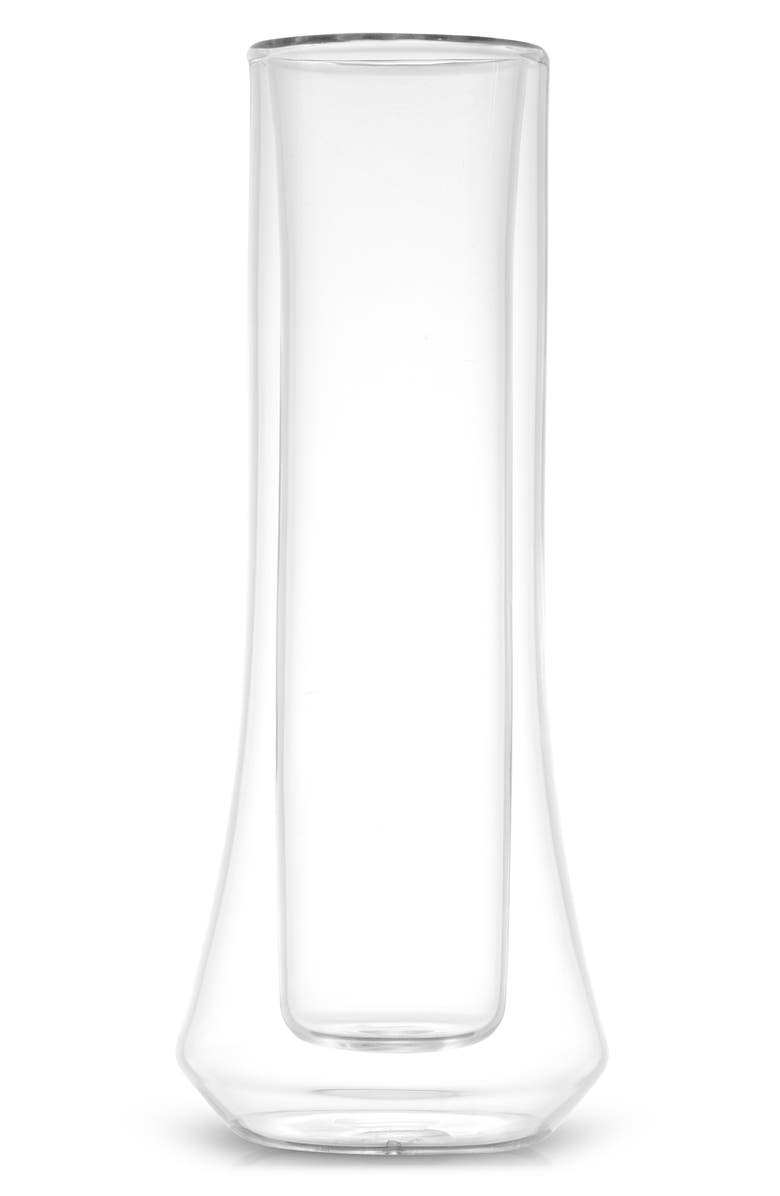 JoyJolt Set of 4 Cosmos Double Wall Bubbles Flute Glass, Alternate, color, Clear