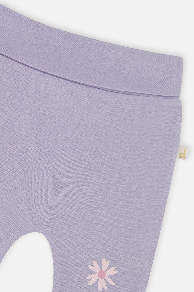 Organic Cotton Foldover Waist Flower Evolutive Pants, Alternate, color, Violet