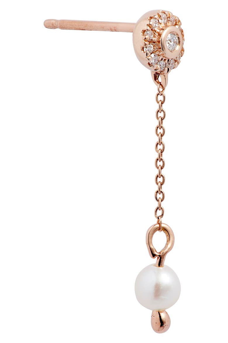 Pearl Ivy Mini Halo Linear Earrings, Alternate, color, ROSE GOLD