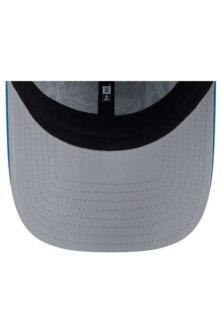 Men's New Era Teal Jacksonville Jaguars Overlap Logo 39THIRTY Stretch Fit Hat, Alternate, color, Teal