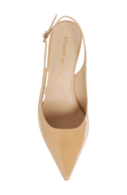 Stuart Weitzman Stuart Power 75 Pointed Toe Slingback Pump In Adobe