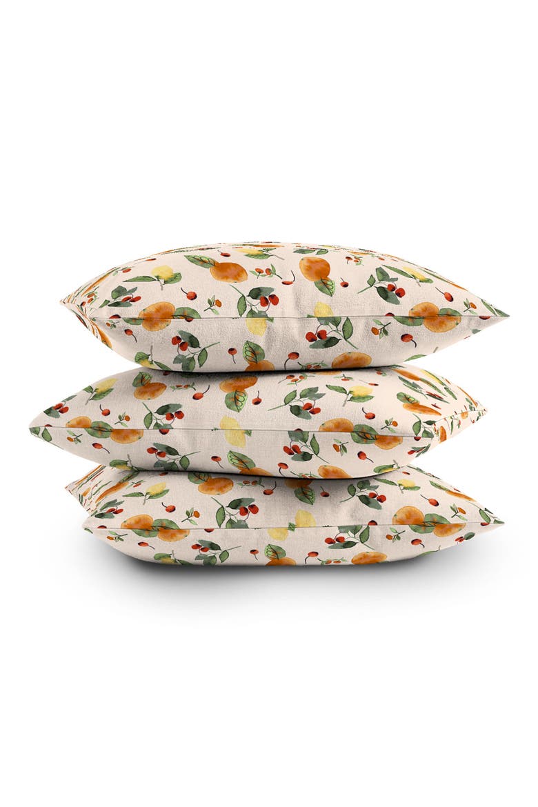 Citrus Fruits Throw Pillow, Alternate, color, BEIGE