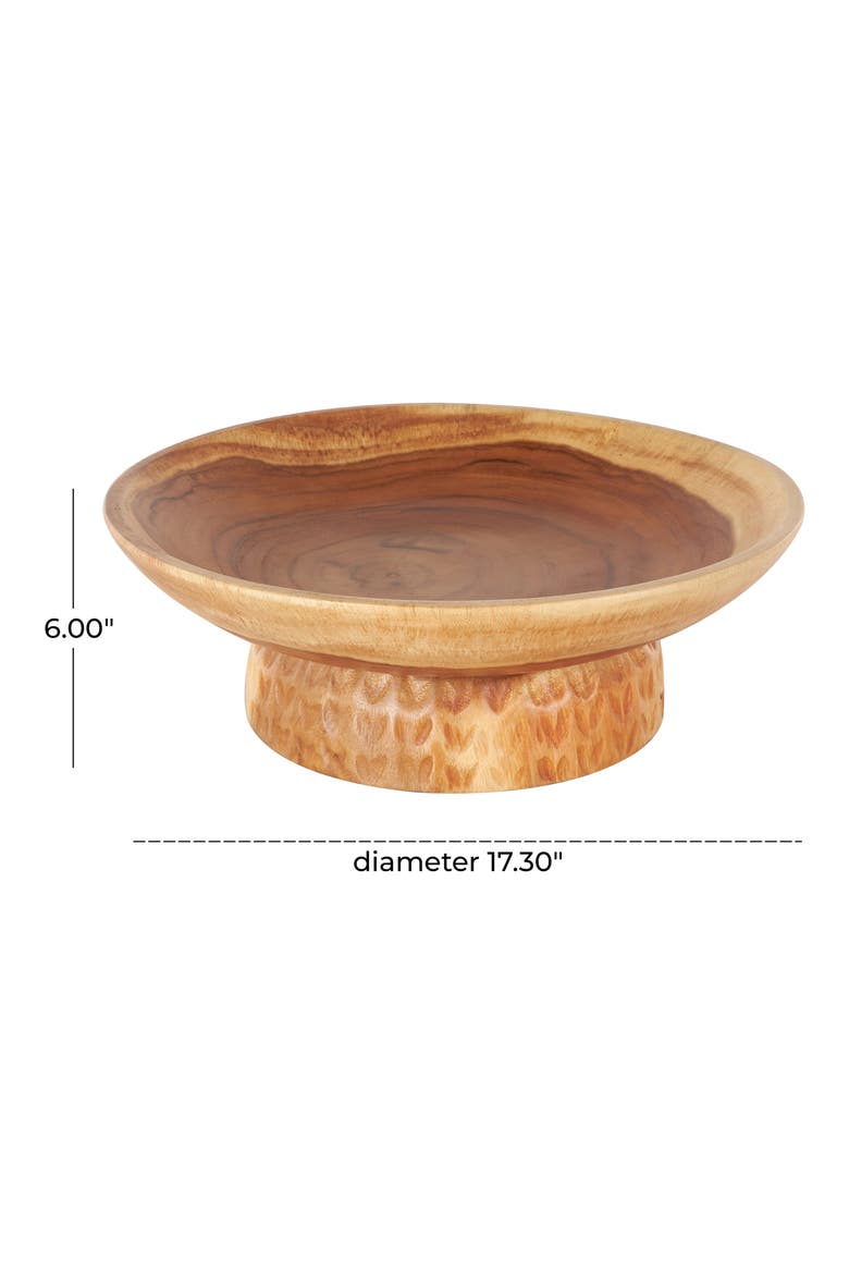 Engraved Wooden Decorative Bowl, Alternate, color, BROWN