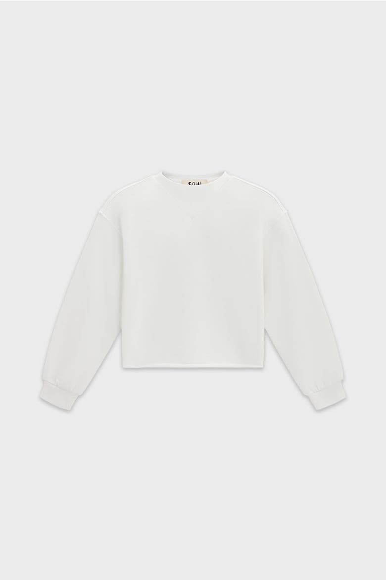 Cotton Mock Neck Cropped Sweatshirt, Main, color, Off White
