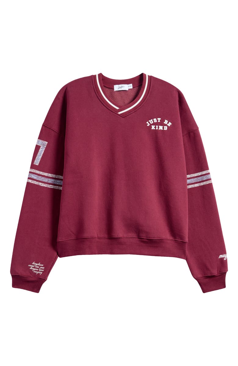 THE MAYFAIR GROUP Just Be Kind Sweatshirt, Alternate, color, Maroon