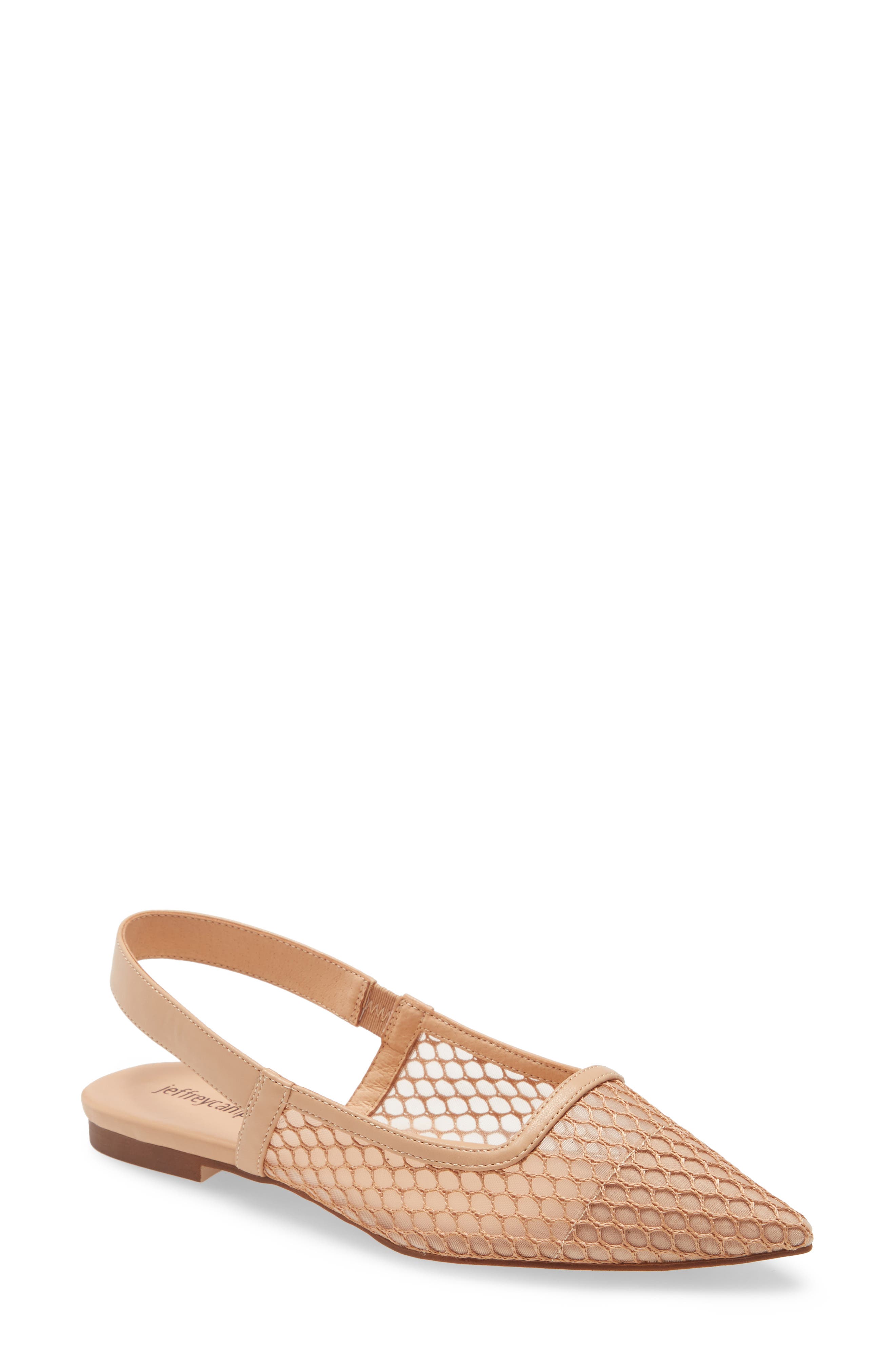 Emelia Mesh Slingback Flat, Main, color, NUDE MESH