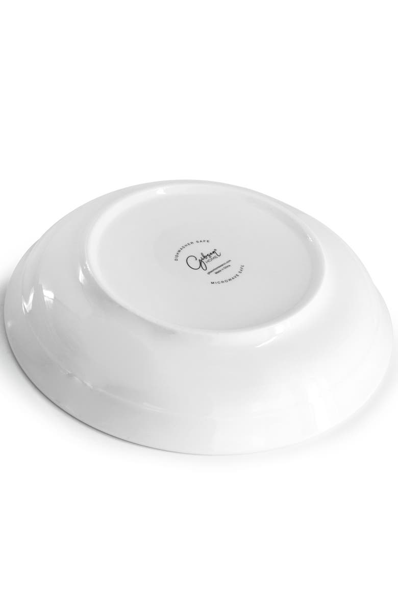 Gibson Home Great Essentials 5 Piece Fine Ceramic Serving Bowl and Pasta Bowl Set, Alternate, color, White