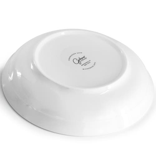 Gibson Home Great Essentials 5 Piece Fine Ceramic Serving Bowl And Pasta Bowl Set In White