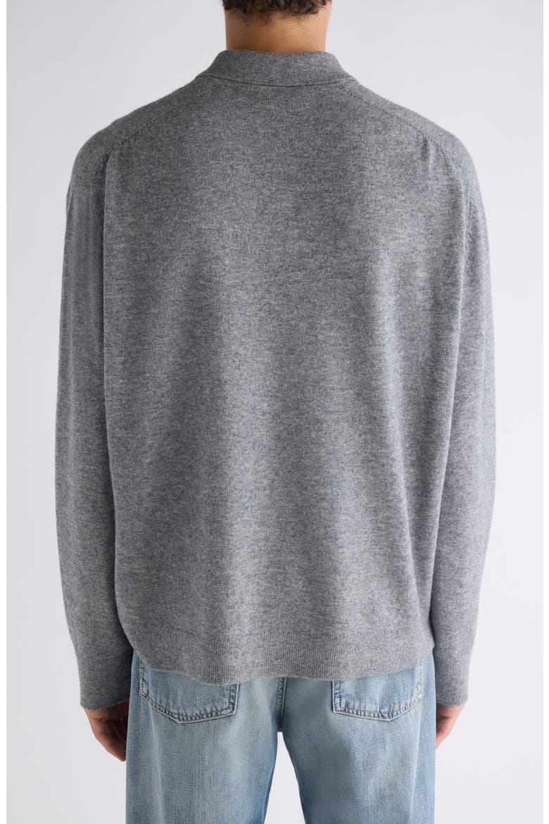 Kluxey Light Richard Yak Hair & Wool Polo Sweater, Alternate, color, DARK GREY