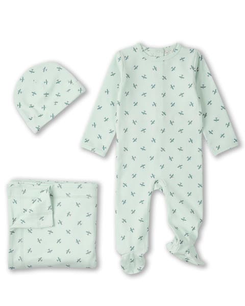 3 Piece Baby "Aviation" Cotton Rich Footie Set