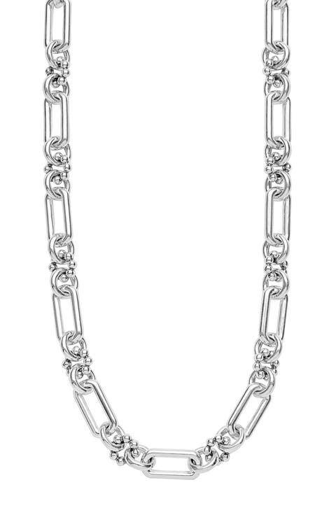 Petite Sterling Silver Caviar Link Necklace
