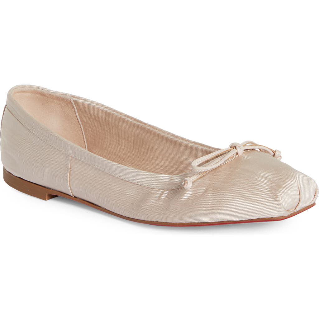 Christian Louboutin Mamadrague Square Toe Ballet Flat In White