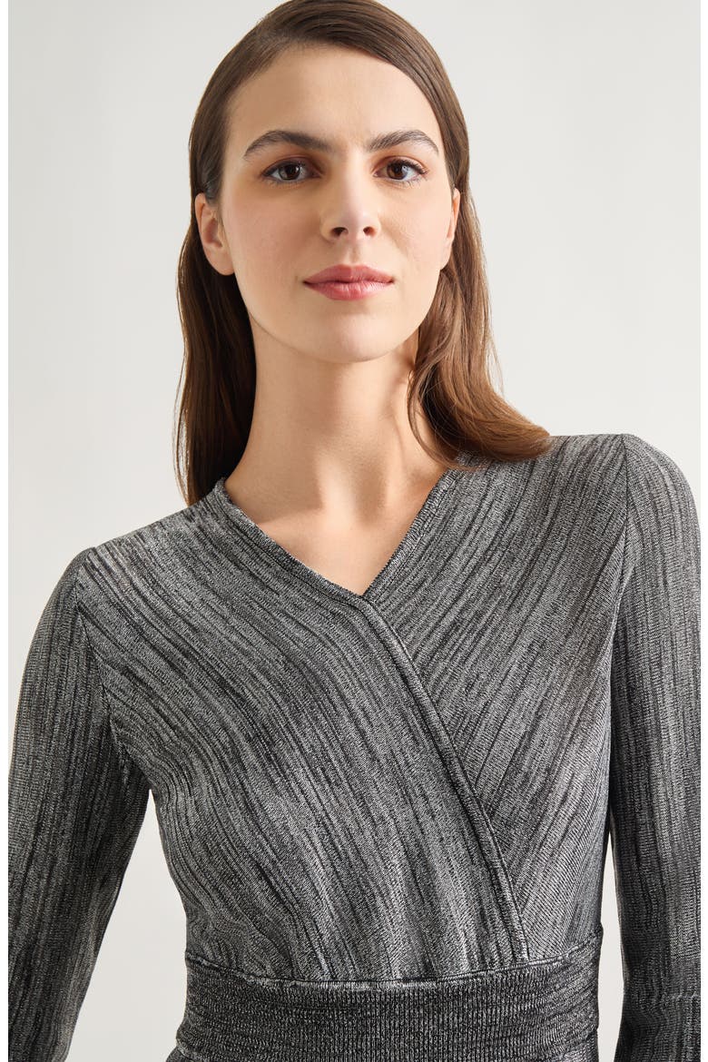 Heritage Fit Long Sleeve Sweater Dress, Alternate, color, BLACK/MINK/SILVER