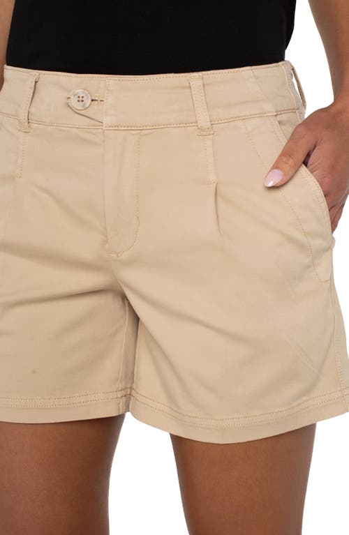 Liverpool Los Angeles Pleated Trouser Shorts In Gray