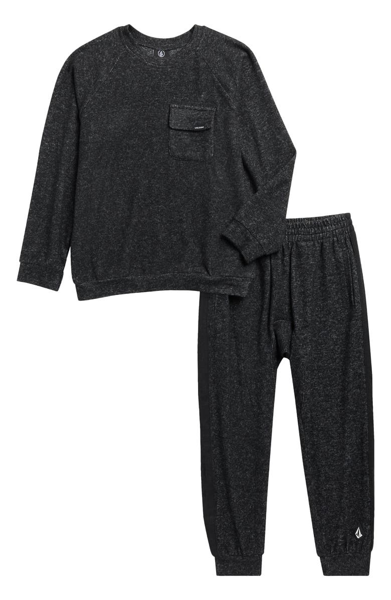 Volcom Kids' Fleece Top & Joggers Set, Main, color, Black