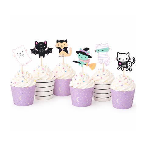 Cat Themed Halloween Cupcake Decorating Set