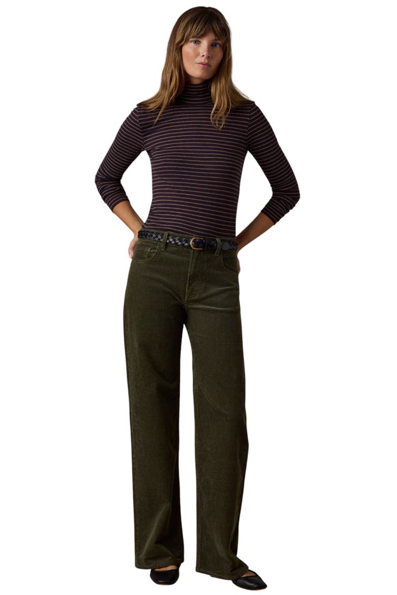 Heritage High Waist Wide Leg Corduroy Pants, Alternate, color, IVY