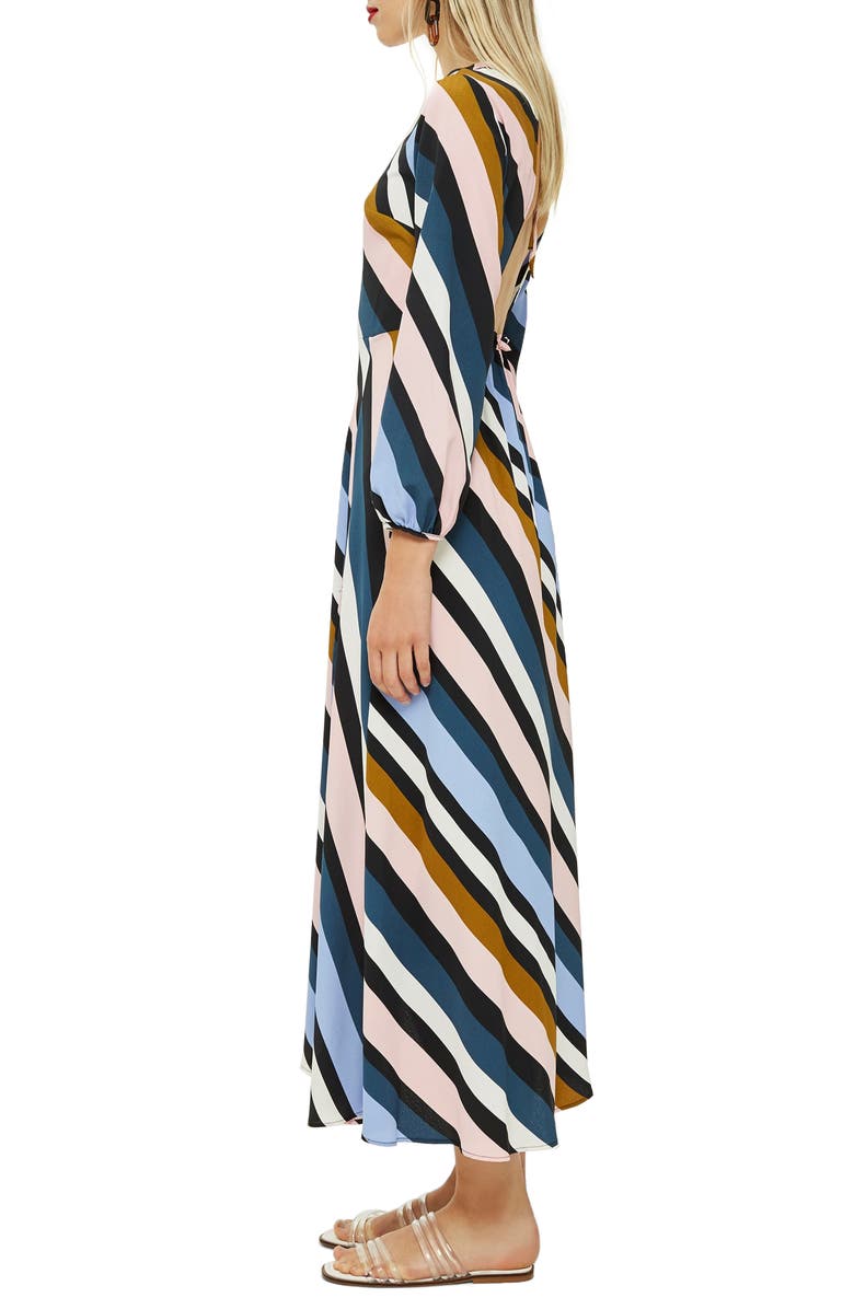 Topshop Open Back Midi Dress, Alternate, color, 