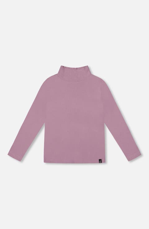 Super Soft Ribbed Mock Neck Top (Toddler & Little Kid)