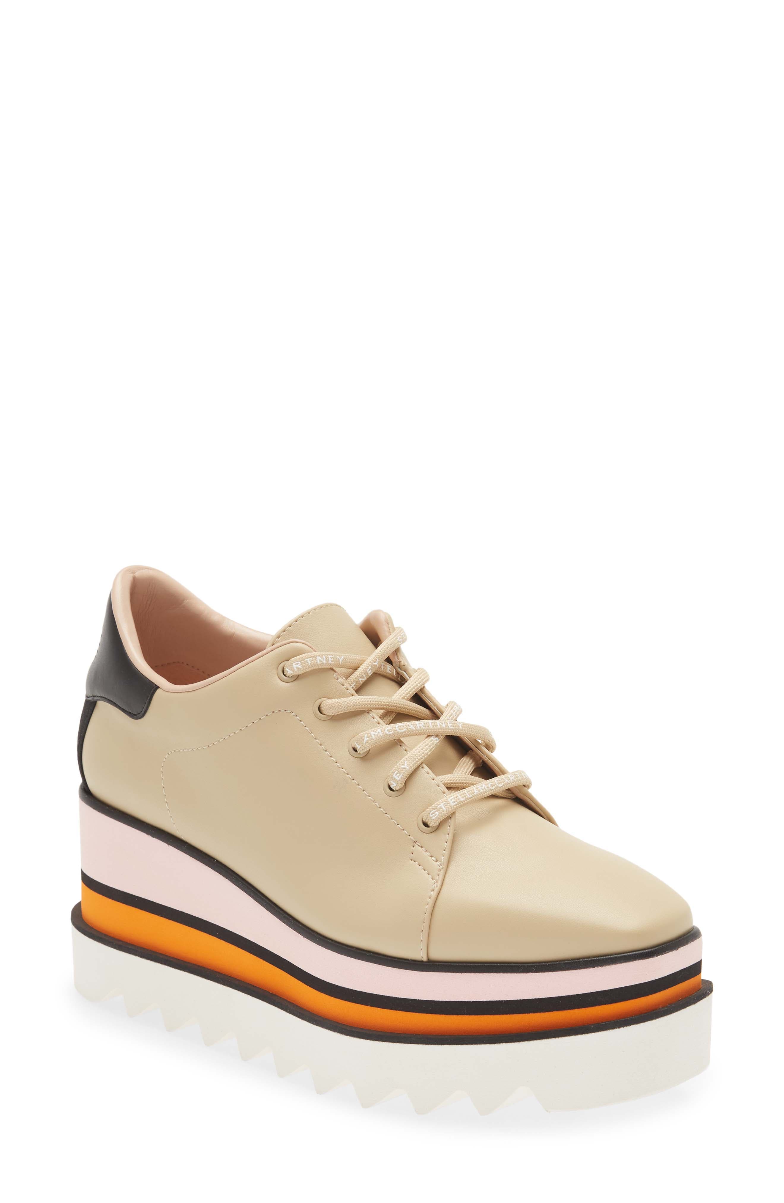 Sneak-Elyse Platform Sneaker, Main, color, SAND/ BLACK/ BLK-WHT-BLK