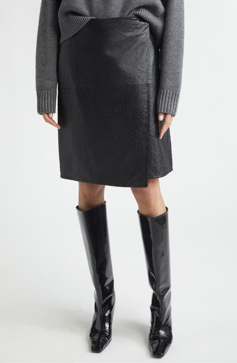 Gora Leather Wrap Skirt