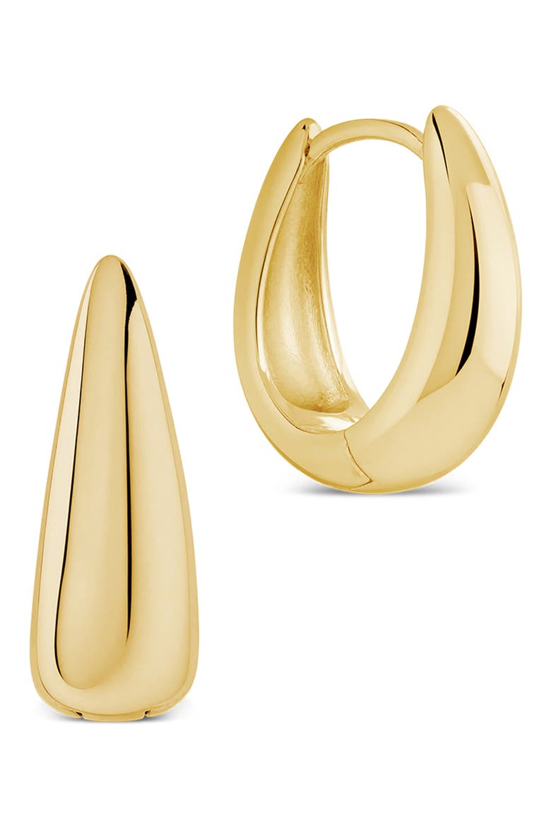 Sculpted Dome Huggie Hoop Earrings, Main, color, GOLD