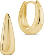 Sterling Forever Sculpted Dome Huggie Hoop Earrings