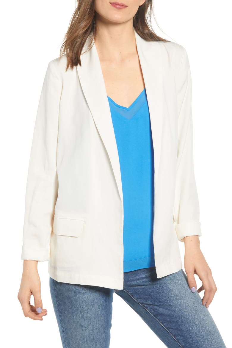 Shawl Collar Blazer, Main, color, IVORY EGRET